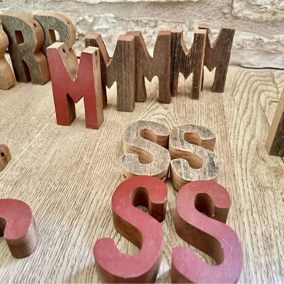 Rustic Reclaimed 3D Wood Painted Toy Soldiers Letter Cutouts Shapes - Picture 11 of 16